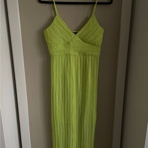 Banana Republic Lime Green Pleated Strappy Dress